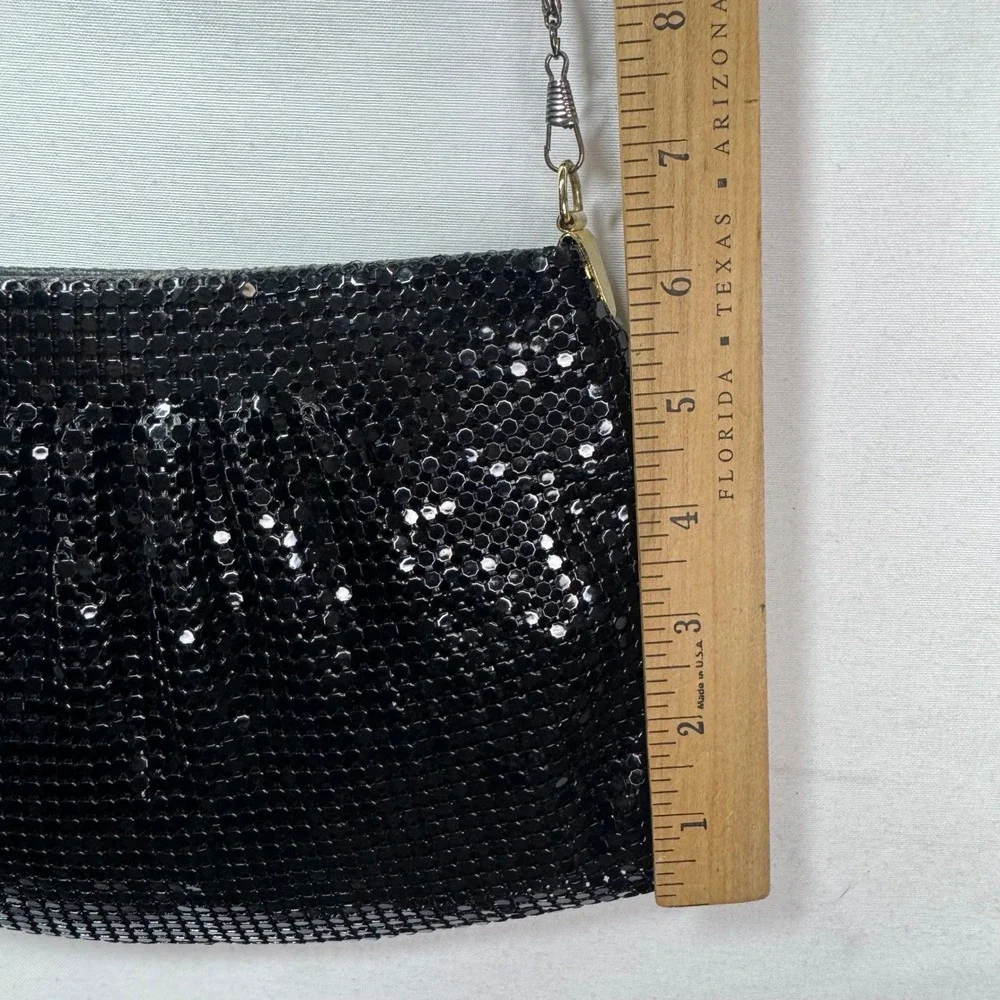 Vanessa Black‎ Mesh Evening Bag Chain Strap Glamorous Party Clutch
